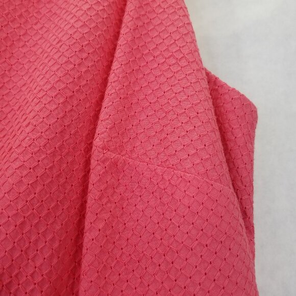 Ana Taylor Loft A-Line Dress Women's 4 Petite Pink Surplice Textured Pleated NEW - Picture 5 of 16